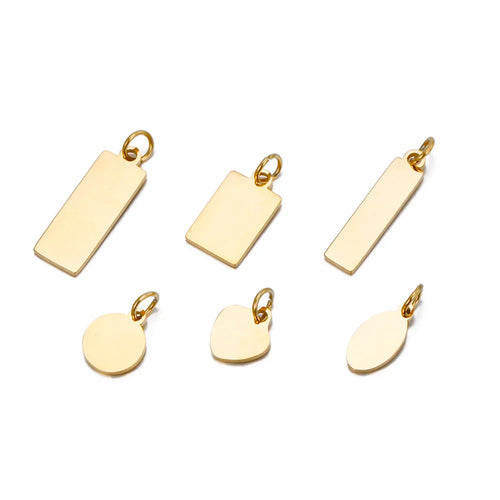 10PCS Custom Logo Tags Stainless Steel Charms for Necklace Bracelets 6 sizes to choose Vera Lux