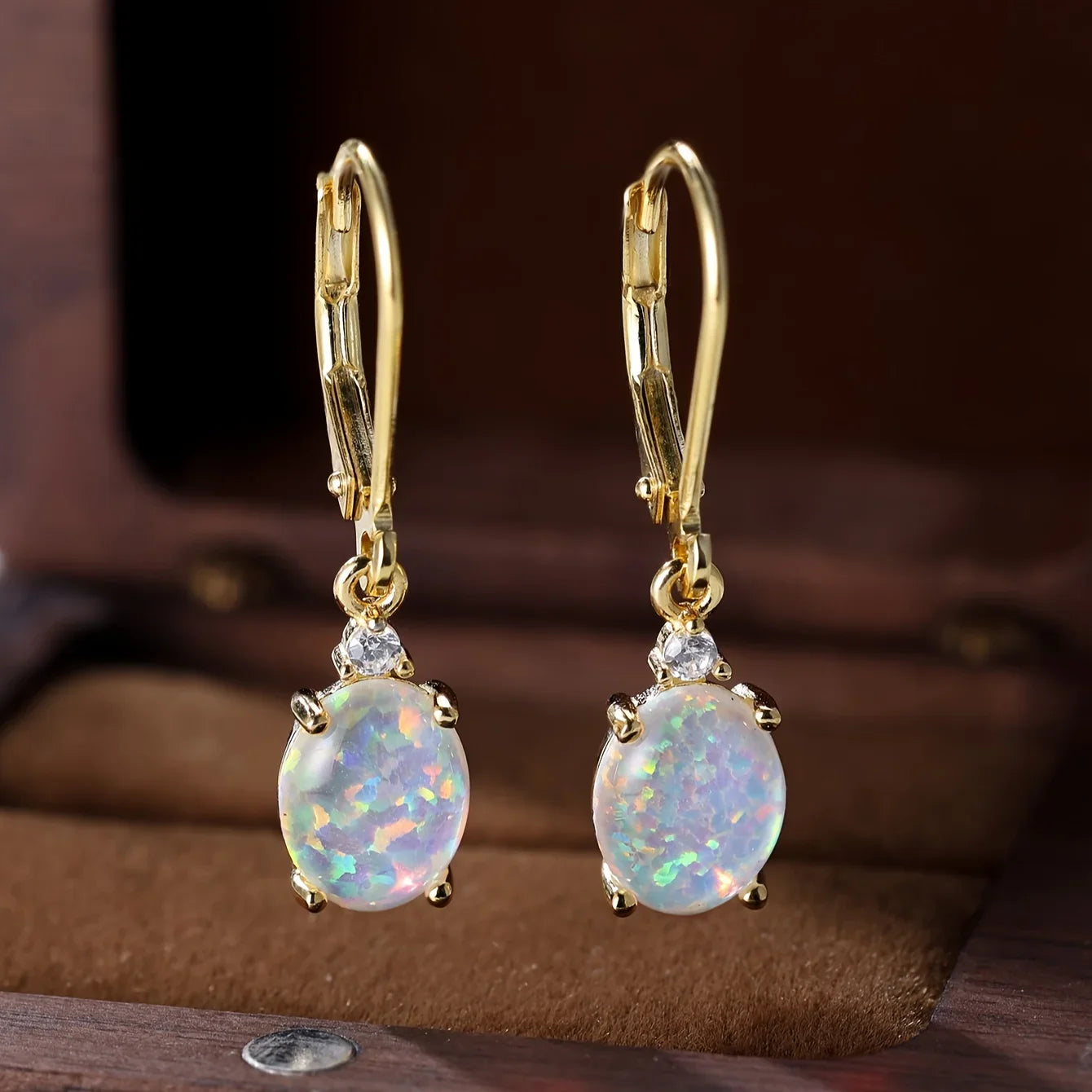 S925 Silver round Crystal Pearl Mother-of-Pearl Earrings with Green Flame Crystal Plated Iridium Golden Women's Design Vera Lux