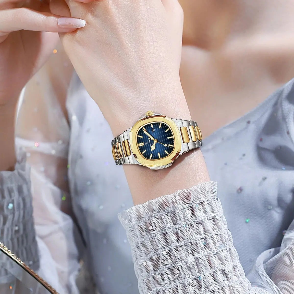POEDAGAR Luxury Square Watch for Woman Waterproof Luminous Date Ladies Watch Stainless Steel Quartz Women's Watches Female Reloj Vera Lux