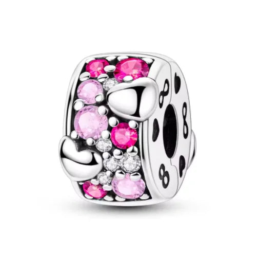 2026 Spring Pink Series Ballon Butterfly Flower Pendant Fit S925 European 925 Sterling Silver Bracelet Bangles Necklace Vera Lux