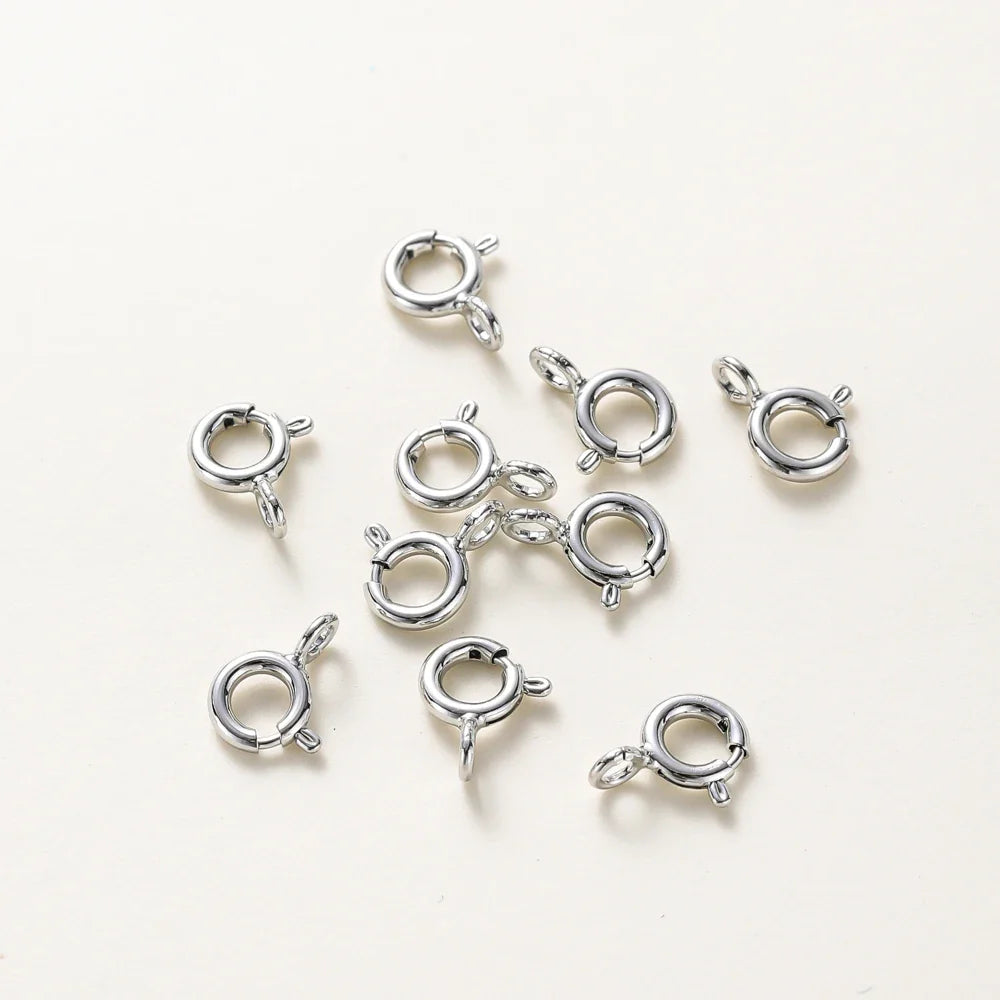 10pcs/ 14K 18K Gold Round Spring Clasp With Jump Ring Open Connect Clasp For DIY Jewelry Necklace Chain Making Accessories Vera Lux