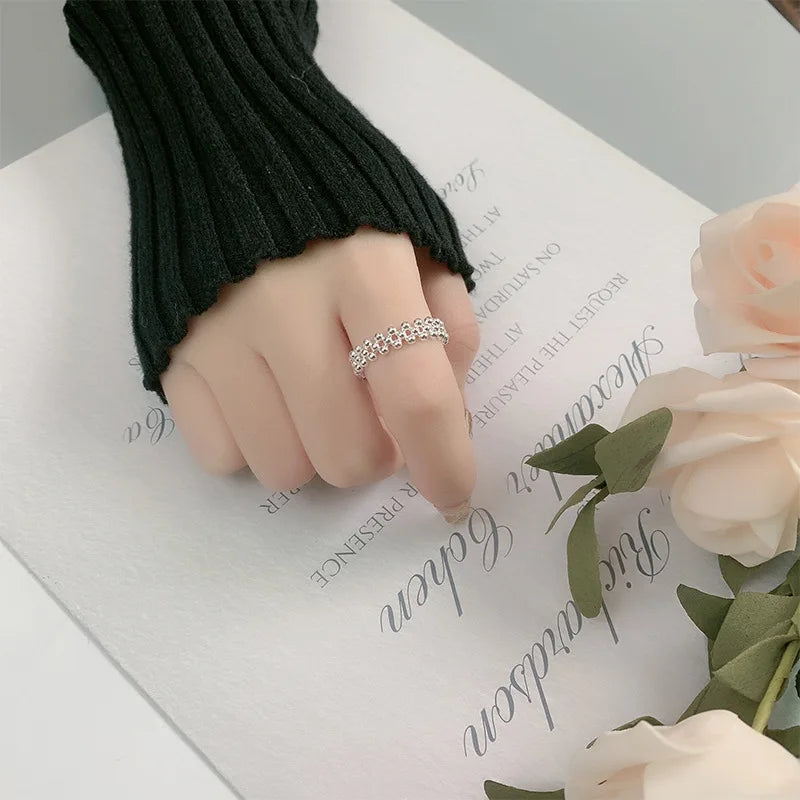 925 Sterling Silver Bilayer Ball Open Rings For Women Wedding Luxury Quality Jewelry Accessories Jewellery Argent 925 Vera Lux