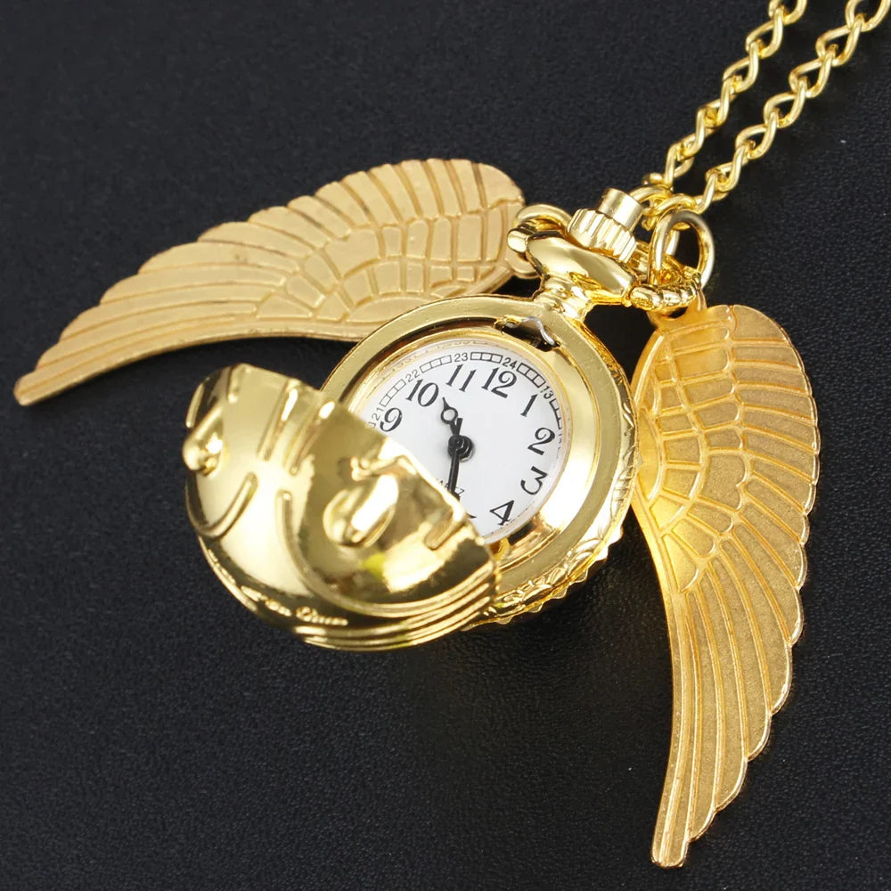 Magic Gold Fairy Ball Quartz Pocket Watch Men's and Women's Vintage Fob Watch Children's Gift Pendant Necklace Souvenir Cf1177 Vera Lux