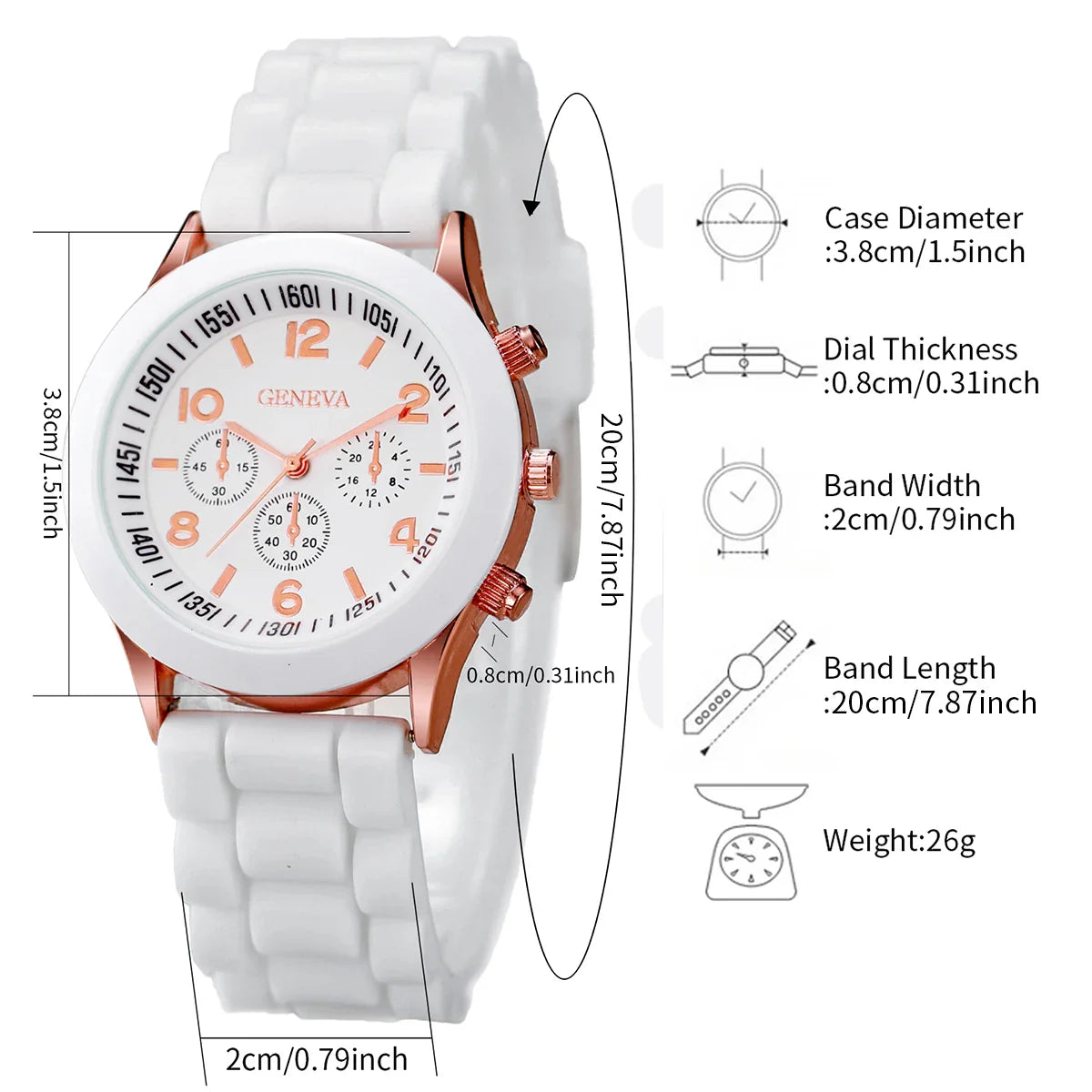 4PCS Fashion Women's Watches Casual Silicone Band Analog Quartz Watch Set（Without Box） Vera Lux