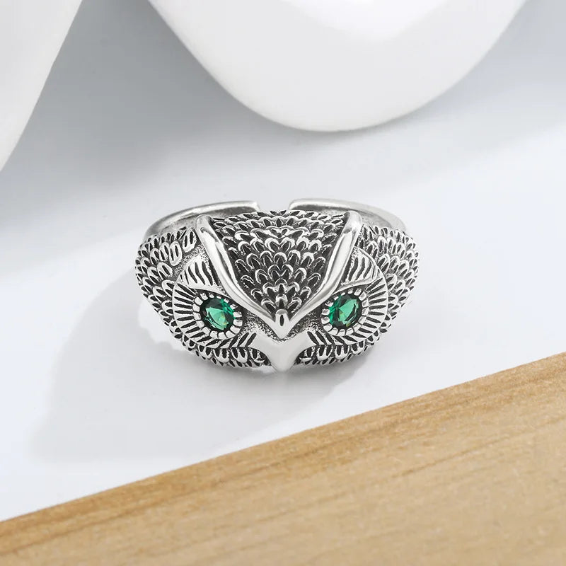 925 Sterling Silver Owl Zircon Open Rings For Women Wedding Engagement Luxury Jewelry Accessories Wholesale Jewellery Vera Lux