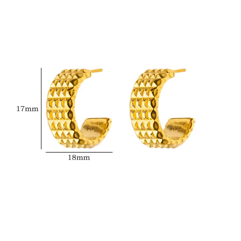 Trendy C-Shape Earrings For Women Stainless Steel Geometric Piercing Stud Earring 2024 New Fashion Party Jewelry Accessories Vera Lux