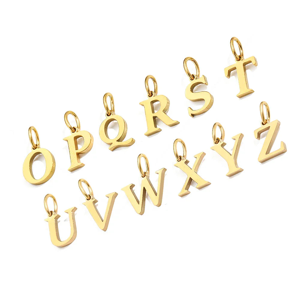 Initial Alphabet Pendant Stainless Steel Charms for Making Necklace Minimalism DIY Accessories Gift Women's Jewelry Wholesale Vera Lux