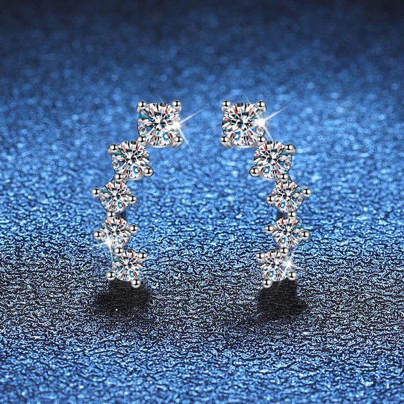 NeeTim 1.16cttw Full Moissanite Stud Earrings for Women Gemstones Lab Diamond Studs Earrings 925 Sterling Silver Fine Jewelry Vera Lux