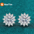 NeeTim 1CT Moissanite Earring For Women Girl 925 Sterling Silver Sparkling Diamond Ear Studs Wedding Engagement Jewelry Gift Vera Lux
