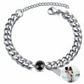 Custom Bracelet with Picture Inside Titanium Steel Cuban Link Chain Bracelet with Personalized Photo Projection for Men Women Vera Lux