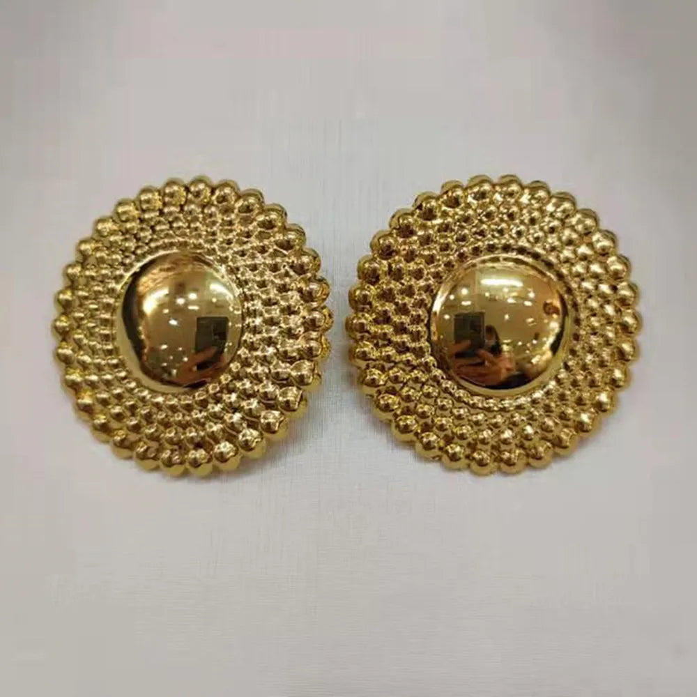 Gold Plated Earrings Jewelry for Women Weddings Design Circle Clip Earrings for Dubai Engagement Bride Luxury Hoop Earrings Vera Lux