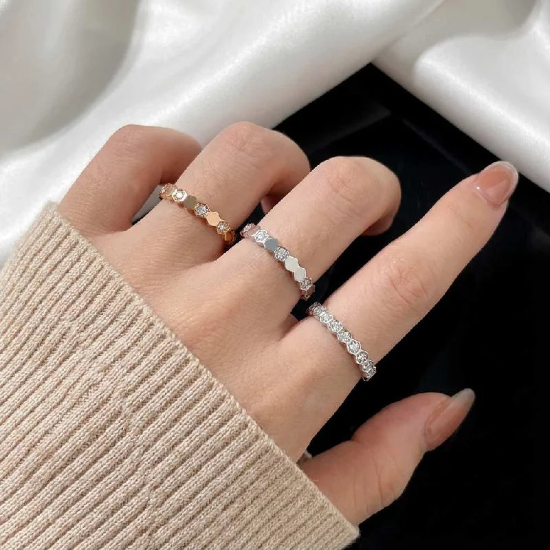 925 Sterling Silver Vintage Geometric Shape Zircon Rings For Women Gift Match Daily Party High Quality Fine Jewelry Accessories Vera Lux