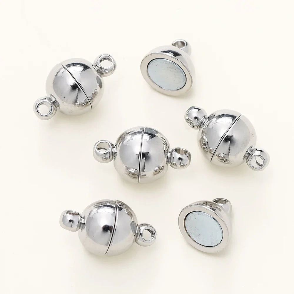 4/6pcs/pack 8*14MM 14K/18K Gold Plated Brass Magnetic Bracelet Clasp Beads for Handmade DIY Jewelry Making Accessories Vera Lux