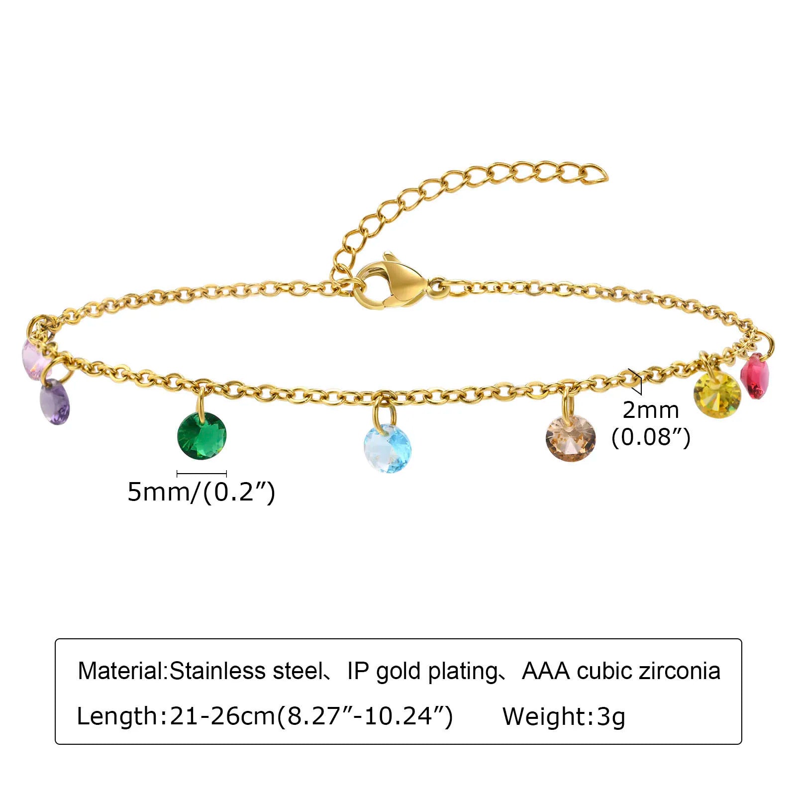 Anklet Bracelet on Legs Stainless Steel ,waterproof Adjustable Beach Beaded Ball Cuban Link Summer Boho Foot Jewelry for Women Vera Lux