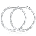 NeeTim Full D Color Moissanite hoop Earrings for Women 925 Sterling Silver with White Gold Plated Ear Studs Fine Jewelry Gift Vera Lux