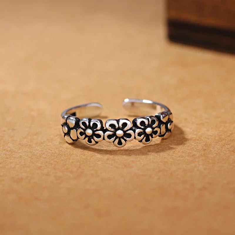 925 Sterling Silver Retro Flower Rings For Women Engagement Wedding Luxury Jewelry Accessories Wholesale Envío Gratis Jewellery Vera Lux