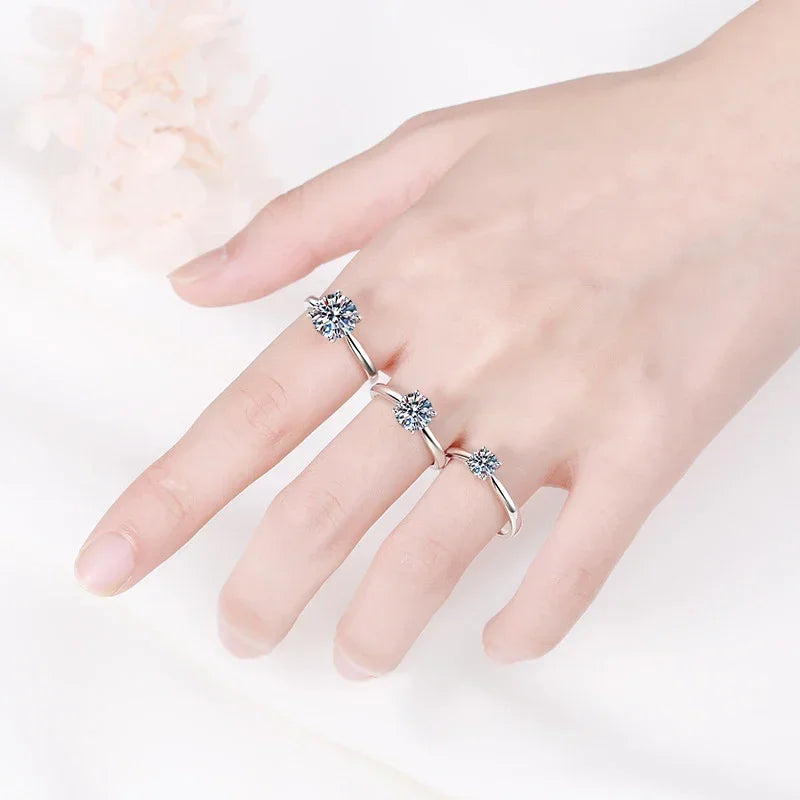 NeeTim 2ct Moissanite Engagement Ring for Women S925 Sterling Silver with Gold Plated Lab Diamond Promise Wedding Band Jewelry Vera Lux