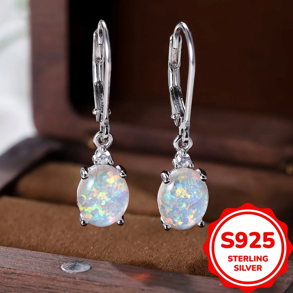 S925 Silver round Crystal Pearl Mother-of-Pearl Earrings with Green Flame Crystal Plated Iridium Golden Women's Design Vera Lux