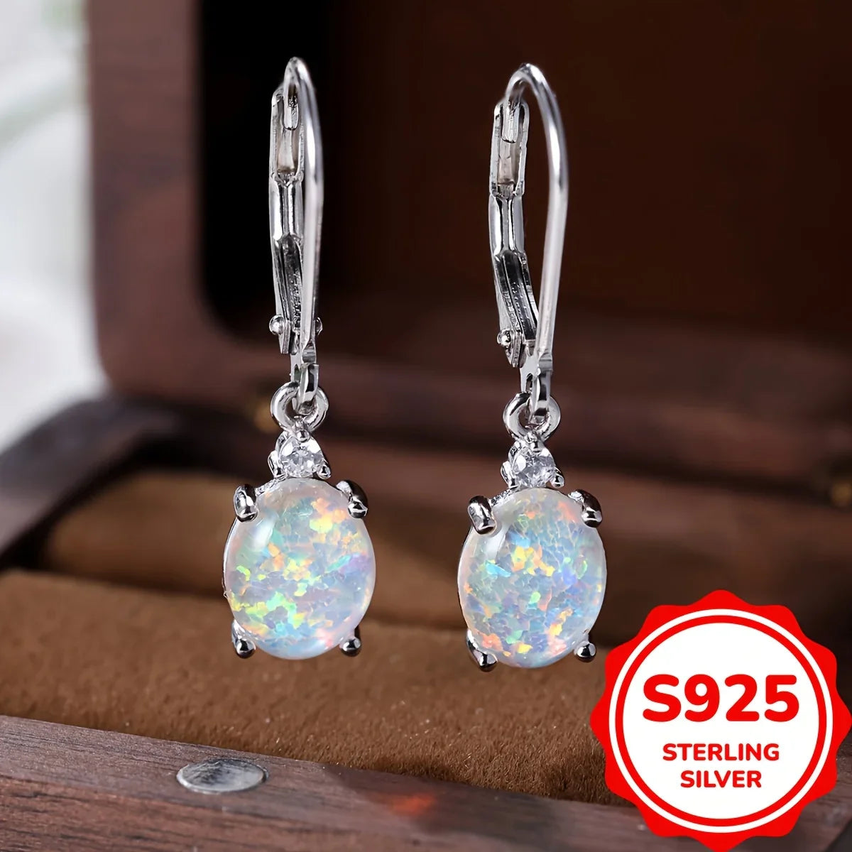 S925 Silver round Crystal Pearl Mother-of-Pearl Earrings with Green Flame Crystal Plated Iridium Golden Women's Design Vera Lux
