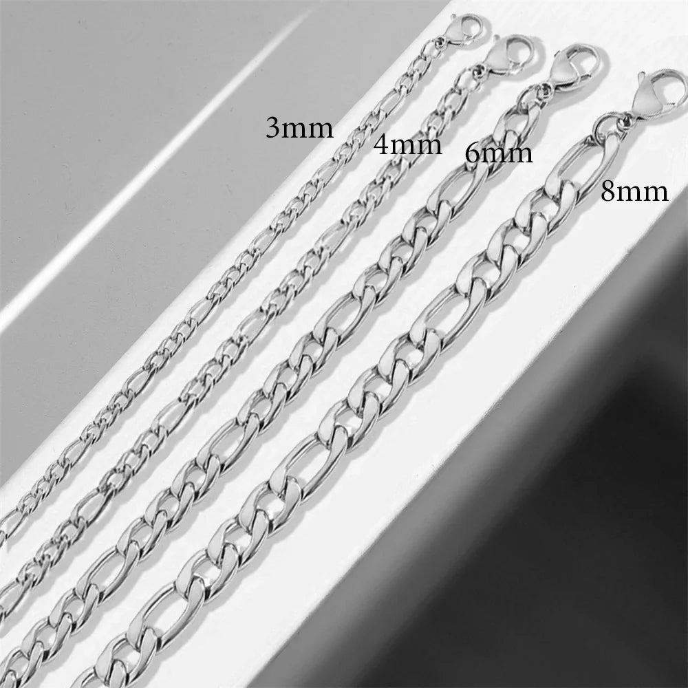 SUNIBI Stainless Steel Bracelet for Women Gold Color Charm Fashion Figaro Link Chain Bracelets Jewelry Wholesale/Dropshipping Vera Lux