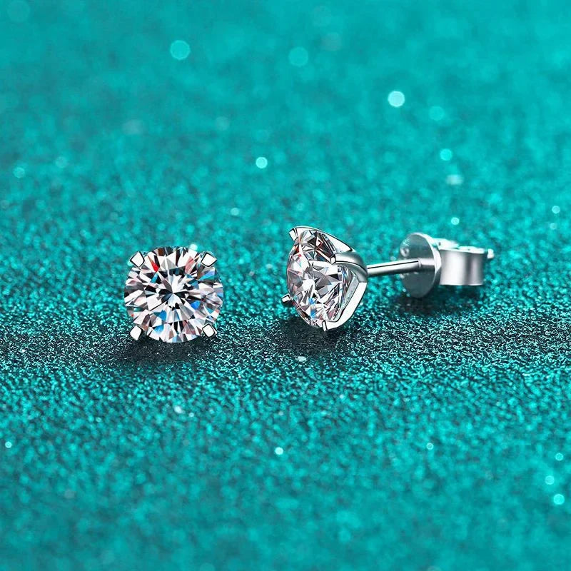 NeeTim Real 2 Carat D Color Moissanite Stud Earrings For Women 100% 925 Sterling Silver Sparkling Diamond Wedding Jewelry Gift Vera Lux