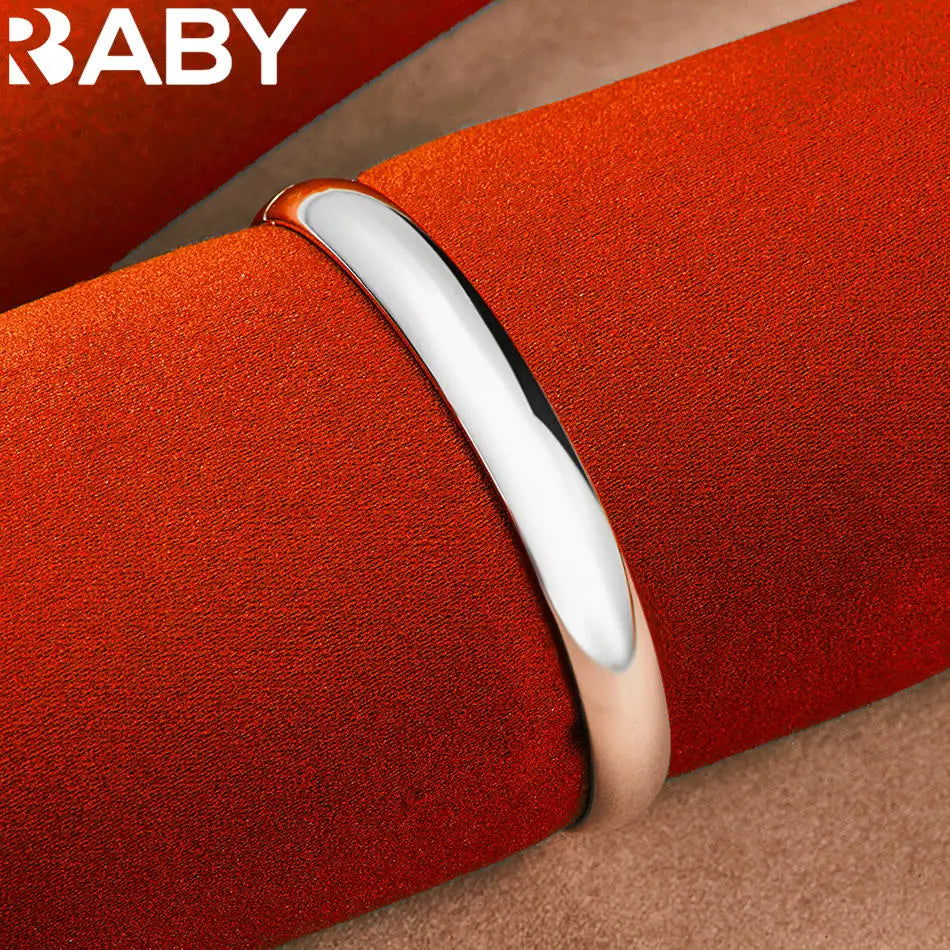 URBABY 925 Sterling Silver Design Round Bangle For Women Creativity Gifts Street All-match Party And Daily Wear Vera Lux