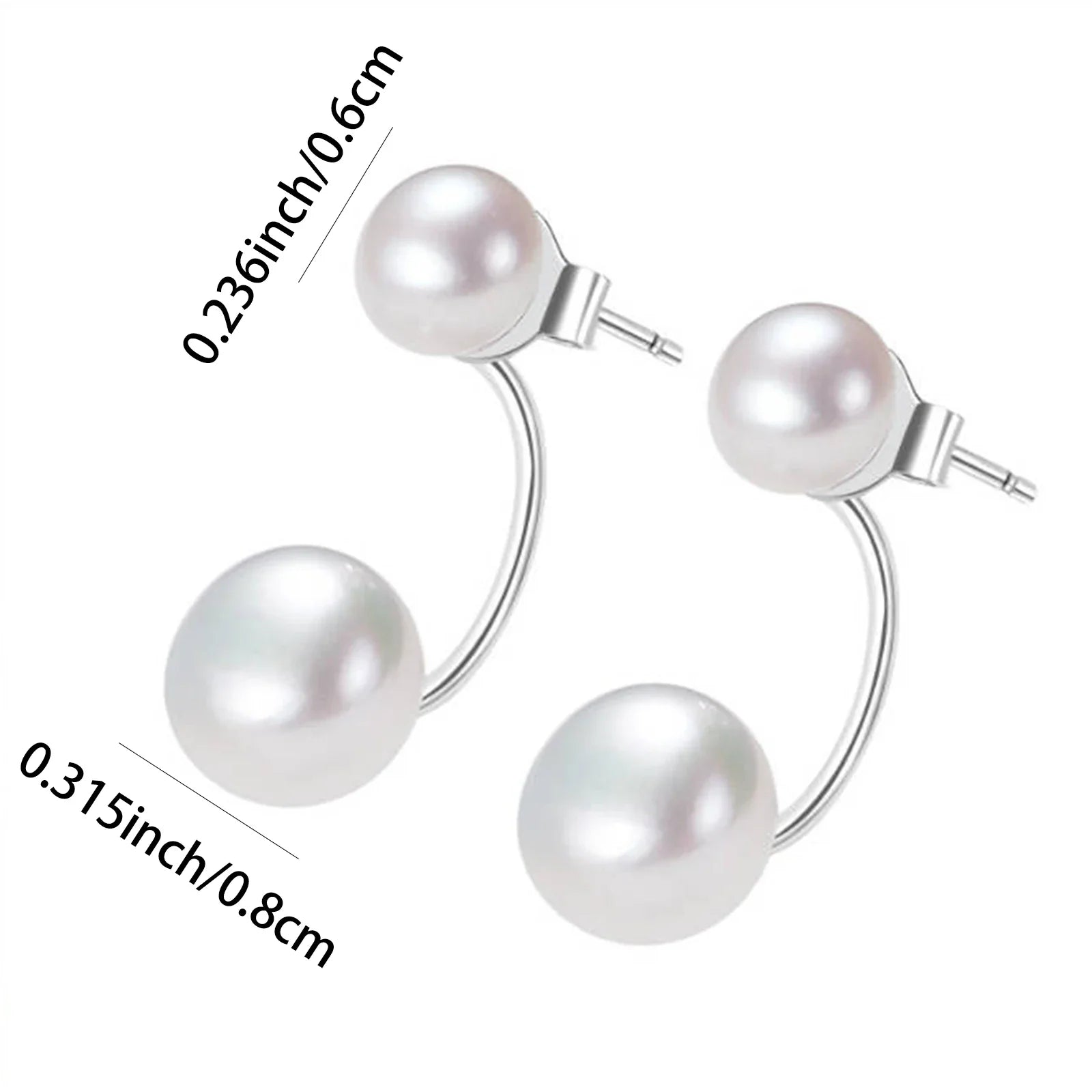 S925 Silver Small Pearl Stud Earrings Nearly Round, Subtle Elegance, Versatile Ear Adornments Vera Lux