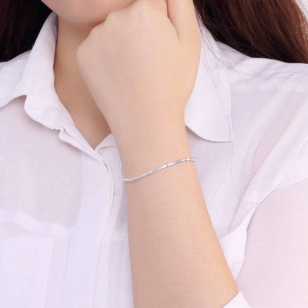 Fine Top brands 925 Sterling Silver bracelets neckalce Jewelry sets beads Snake bone chain for women man Wedding Party Gifts Vera Lux