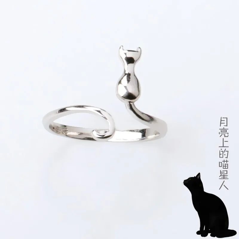 925 Sterling Silver Cat Rings For Women Engagement Luxury Designer Jewelry Female Offers With Free Shipping URBABY Jewellery Vera Lux