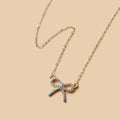 Fashion Rhinestone Bow Pendant Necklace For Women Exquisite Zircon Bowknot Choker Necklaces Office Party Jewelry Lady Gifts Vera Lux