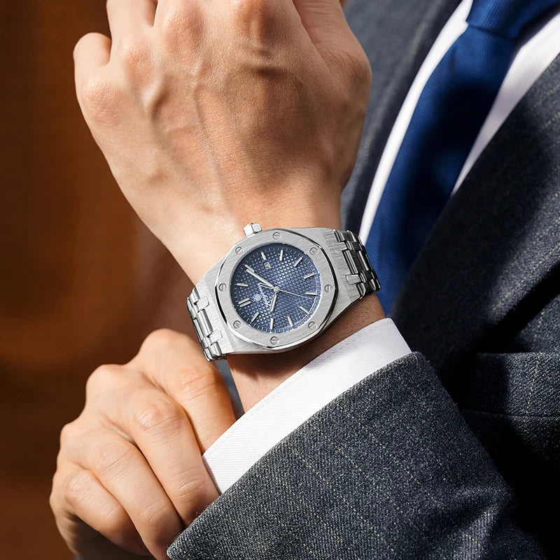 PAAZOMU Luxury Business Man Wristwatch Waterproof Luminous Date Men Watch Stainless Steel Fashion Quartz Watches For Men Reloj Vera Lux