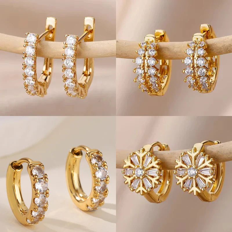 Cubic Zirconia U Shape Stud Earrings For Women Stainless Steel Geometric Earrings Jewelry Wedding Birthday Gift Vera Lux