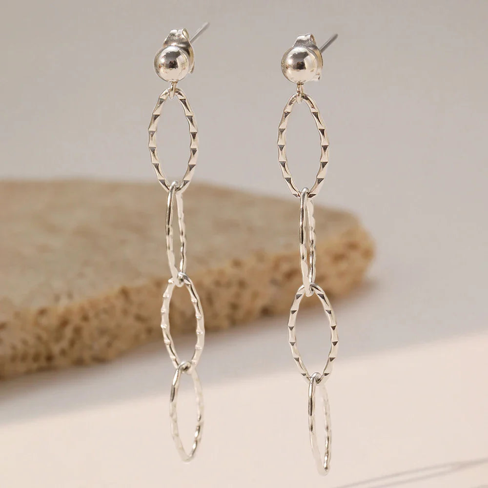 Stainless Steel Earrings Personality Irregular circle Long Fashion Simplicity High-end Sense Dangle Earrings For Women Jewelry Vera Lux