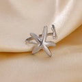 Stainless Steel Starfish Open Rings For Women Gold Color  Geometric Adjustable Ring Wedding Party Fashion Jewerly Gift anillos Vera Lux