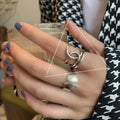 VENTFILLE 925 Sterling Silver Finger Rings New Fashion Creative Cross Hollow Chain Geometric Party Jewelry Gifts Vera Lux