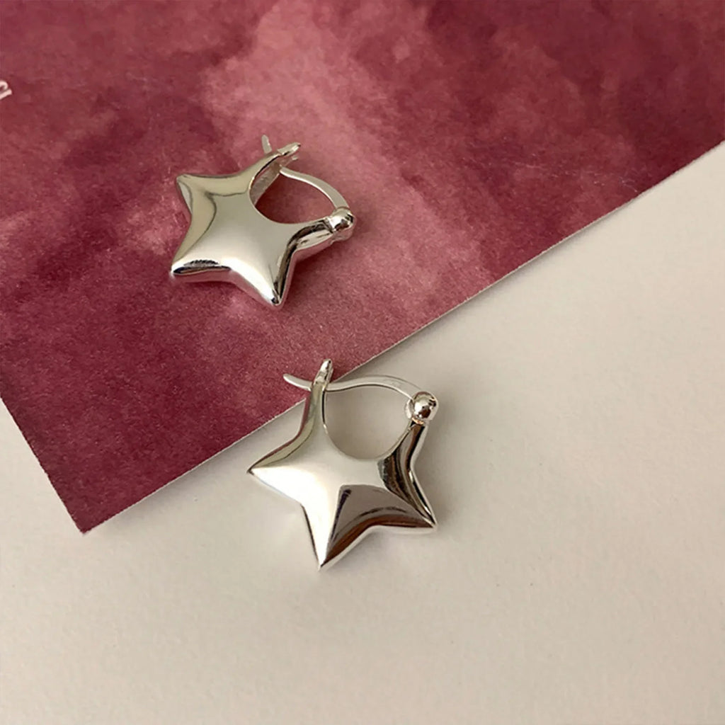 925 Sterling Silver Vintage Simple Star Earrings For Women Trendy Earring Jewelry Prevent Allergy Party Accessories Gift Vera Lux