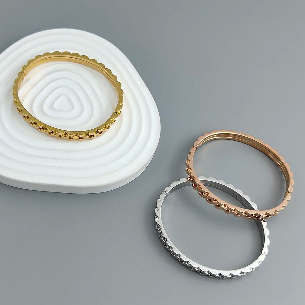 New gear-shaped stainless steel gold-plated bracelet 18K, high quality waterproof couple bracelet, wife gift Vera Lux