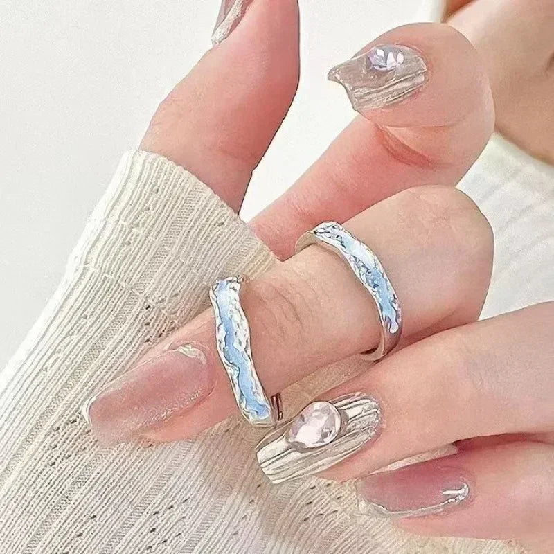 New Enamel Luminous Adjustable Finger Ring Vintage Luxury Love Couples Rings Glow In Dark Y2K Jewelry Valentine's Day Gifts Femstylo