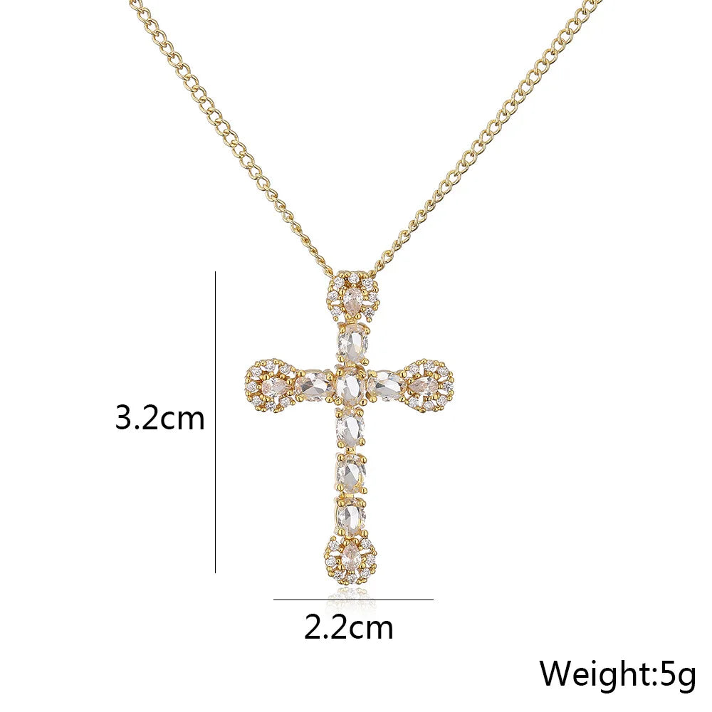 NEWBUY Unique Design Eagle Heart Cross Pendant Gold Color 316L Stainless Steel Chain Necklace CZ Party Jewelry Femme Bijoux Vera Lux