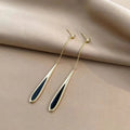 Simple Geometric Square Drop Earring For Women Korean Fashion Gold-color Line Long Tassel Dangle Earrings Party Jewelry Gift Vera Lux