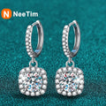 NeeTim 2 Carat Moissanite Drop Earrings for Women S925 Sterling Silver Sparkling Lab Diamond Earring Women's Wedding Jewelry Vera Lux
