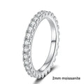 NeeTim D Color 2mm Full Moissanite Diamond Ring for Women Sterling Silver 925 with Gold Plated Wedding Bridal Band Rings Jewelry Vera Lux