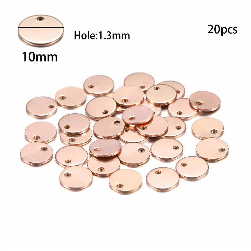 10-50Pcs Gold Stainless Steel Customized Dog Tag Heart-Shaped Oval Blanks Charm Pendant Charms For DIY Jewelry Making Supplies Vera Lux