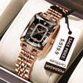 POEDAGAR Top Elegant Women Wristwatch Waterproof Date Ladies Watch Stainless Steel Rectangle Quartz Women's Watches Female Reloj Vera Lux