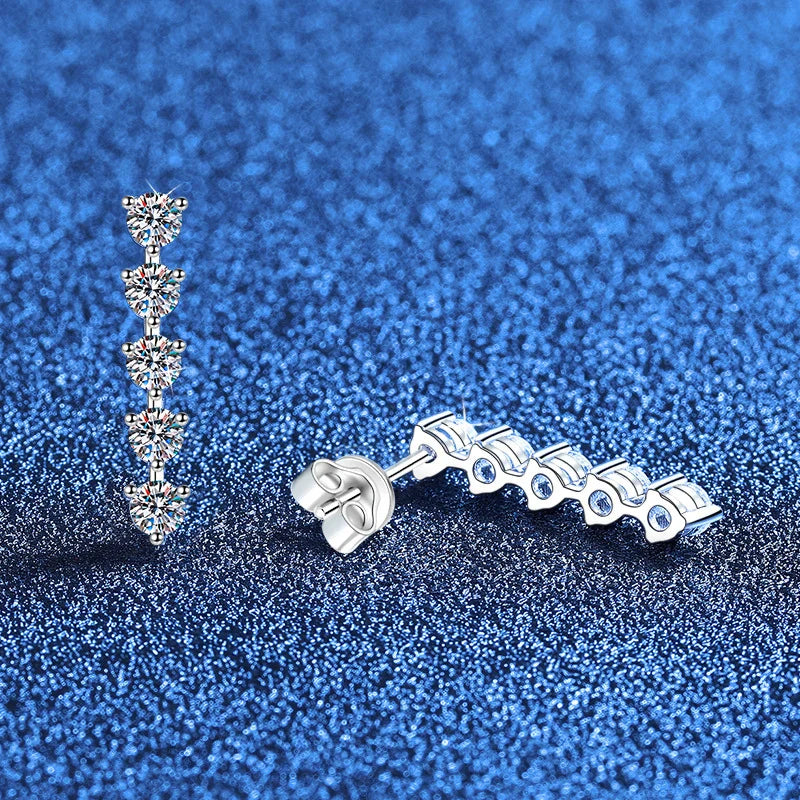 NeeTim 3mm Full Moissanite Earring For Women Wedding Fine Jewely 925 Sterling Sliver With White Gold Plated Party Studs Earrings Vera Lux