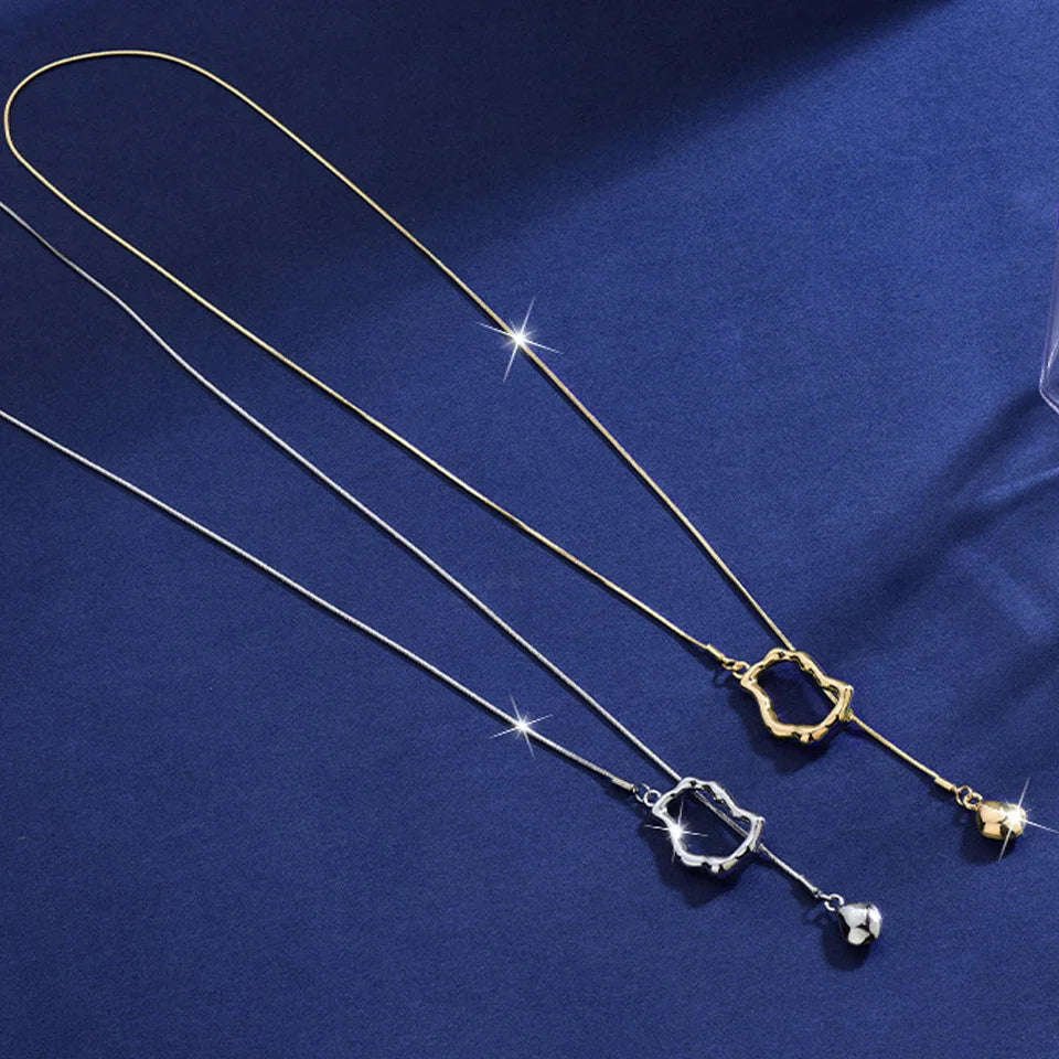 Yupsk Stainless Steel Irregular Y-shaped Long Necklace for Women Charm Party Accessories High-quality Fashion Pendant Gifts Vera Lux