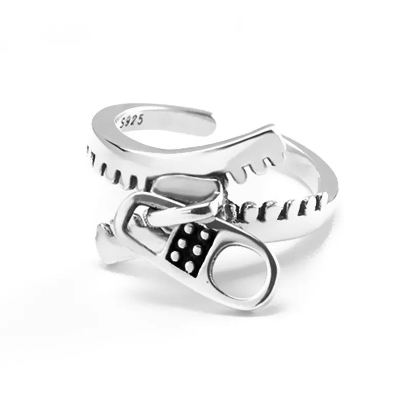 925 Sterling Silver Geometry Zipper Engagement Rings For Women Ladies Luxury Designer Jewelry Accessories Jewellery Vera Lux
