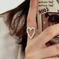 925 Sterling Silver Ring For Women Jewelry Heart Finger Open Handmade Ring Allergy For Party Birthday Gift Vera Lux