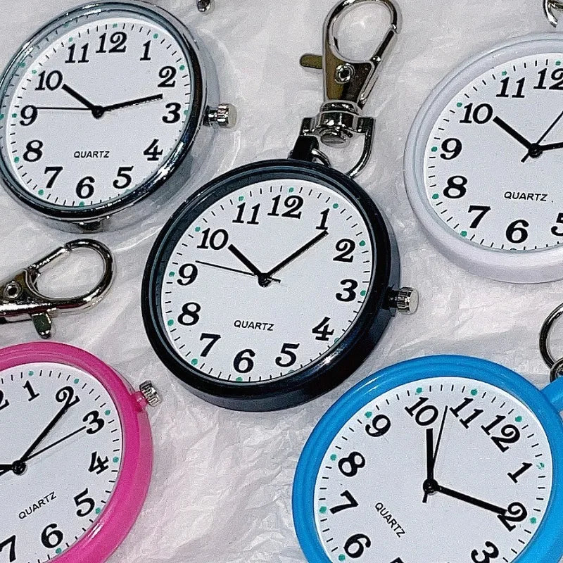 Pocket Watches Nurse Pocket Watch with Keyring Doctors Student Exam Quartz Watch Medical Vintage Watch Child Gift Vera Lux