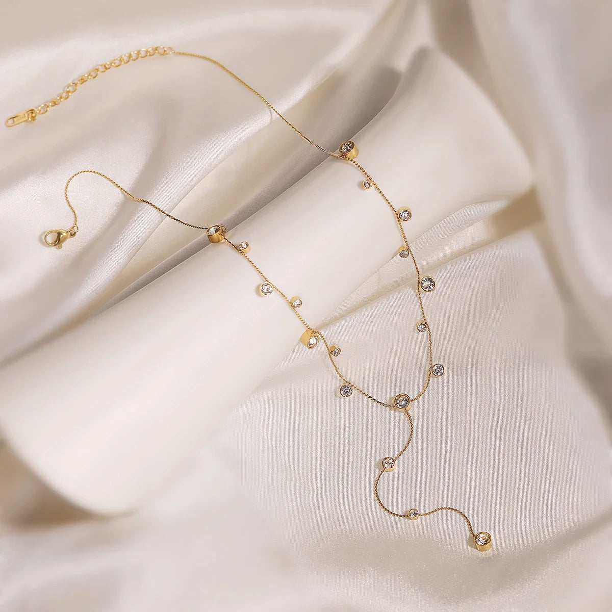 2025 New Arrival Shiny AAA CZ Zircon Silver/Gold Color Choker Necklaces For Elegant Women Stainless Steel Jewelry Vera Lux